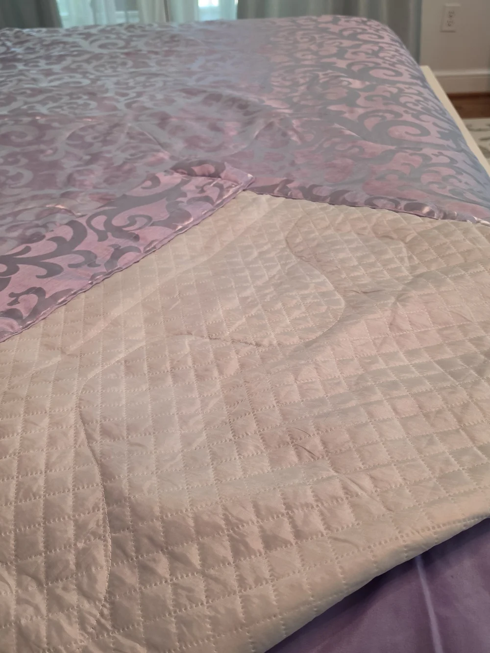 Lavender Decorative Damask Comforter Set - Unbranded
